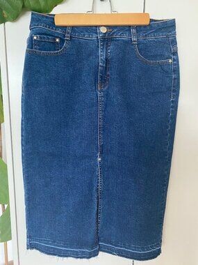 Women Liquid Jeans Skirt Size 9/10 Spandex Pockets